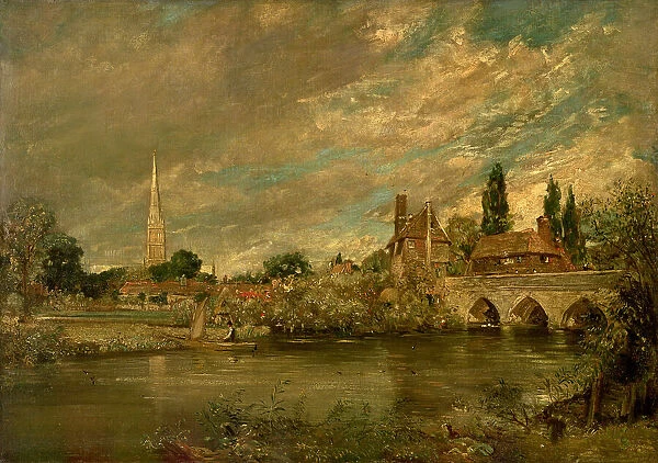 The Bridge of Harnham and Salisbury Cathedral, c. 1820