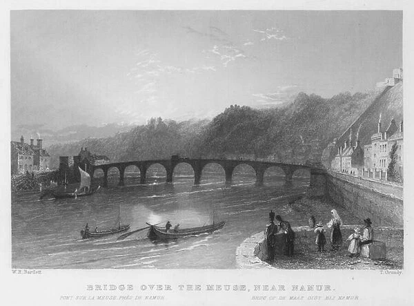 Bridge over the Meuse, near Namur (engraving)