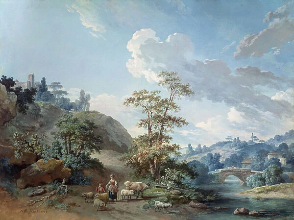 Bridge in a valley, 1778 (gouache)