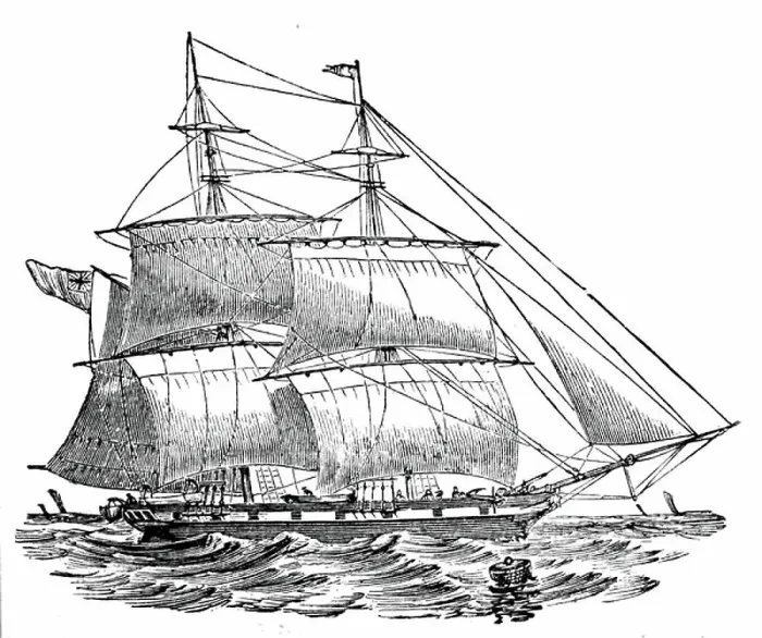Framed Print : A brig, 1850 Framed Print : A brig, 1850
