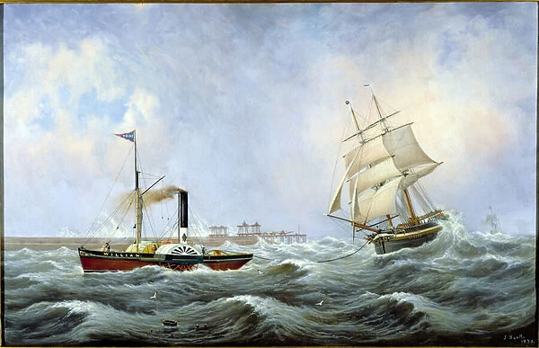 The Brig Brotherly Love and Tug William, 1875 (oil on canvas)
