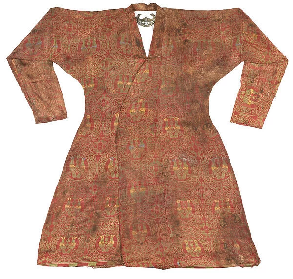 Brightly coloured Seljuk lampas robe, Central Asia, 11th - 12th century (silk) (see also 430215)