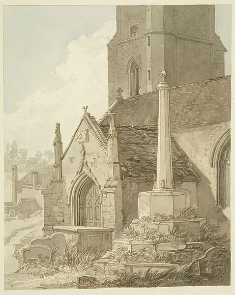 Brislington Church and Cross, 1821 (w  /  c on paper)