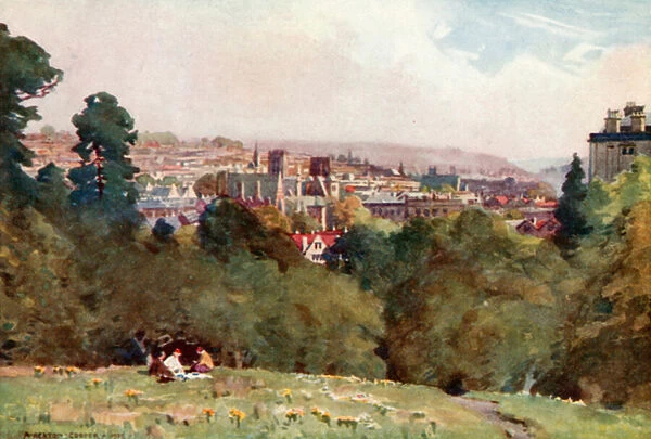 Bristol, from Clifton Observatory (colour litho)