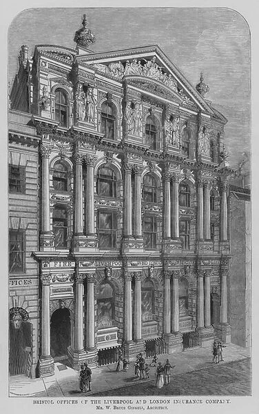 Bristol Offices of the Liverpool and London Insurance Company (engraving)