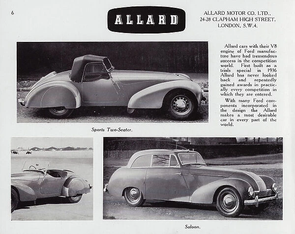 British Cars of 1949: Allard (b / w photo)