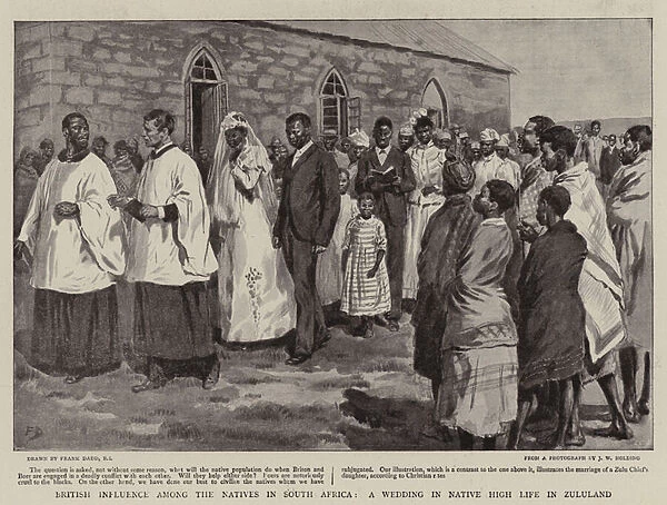 British Influence among the Natives in South Africa, a Wedding in Native High Life in Zululand (litho)