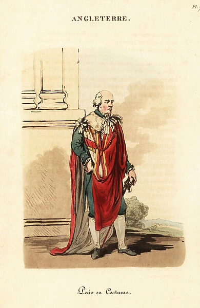 British peer of the realm in ceremonial dress, 1800s. 1821 (engraving)
