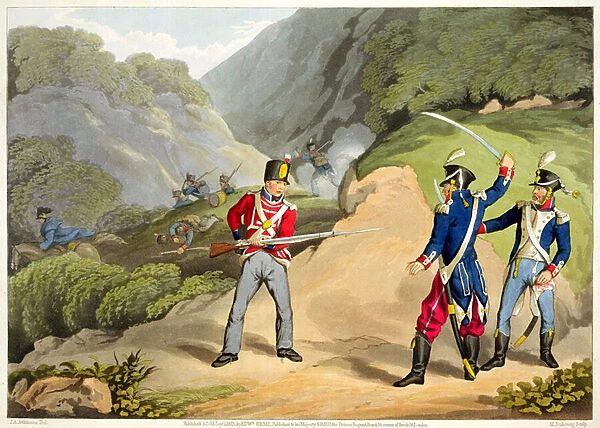 A British Soldier Taking Two French Officers at the Battle of the Pyrenees