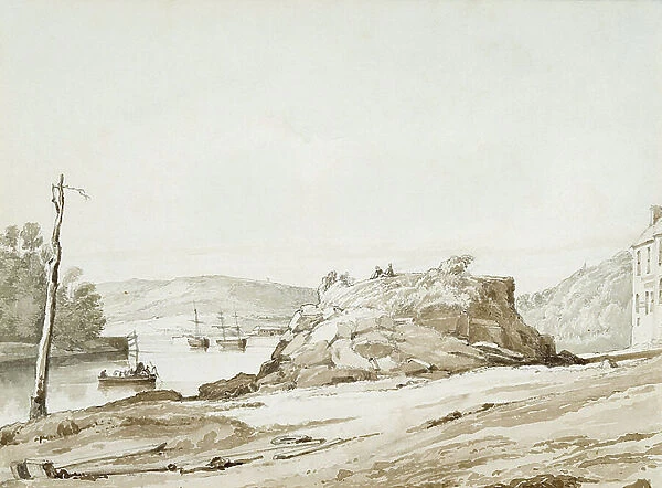 Briton Ferry (sepia wash & pencil on paper)