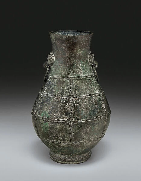 A Bronze ritual wine vessel, Hu, late 5th-early 6th century BC (bronze)