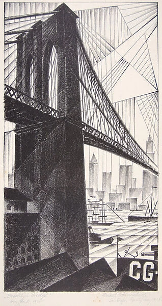 Brooklyn Bridge, 1925 (litho)