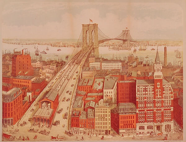 Brooklyn Bridge, c. 1883 (colour litho)