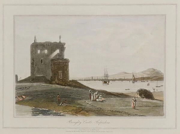 Broughty Castle, Forfarshire, 1822 (engraving)