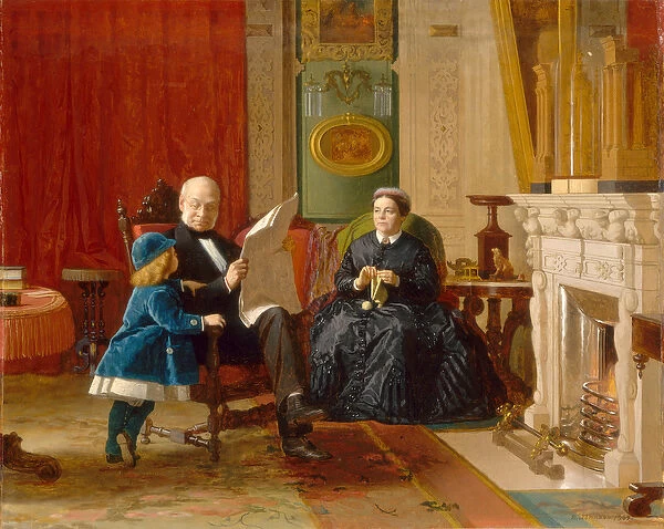 The Brown Family, 1869 (oil on paper on canvas)