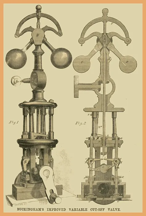Framed Print : Buckinghams Improved Variable Cut-Off Valve