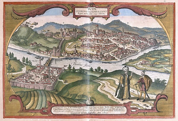 Budapest, Hungary (engraving, 1572-1617)