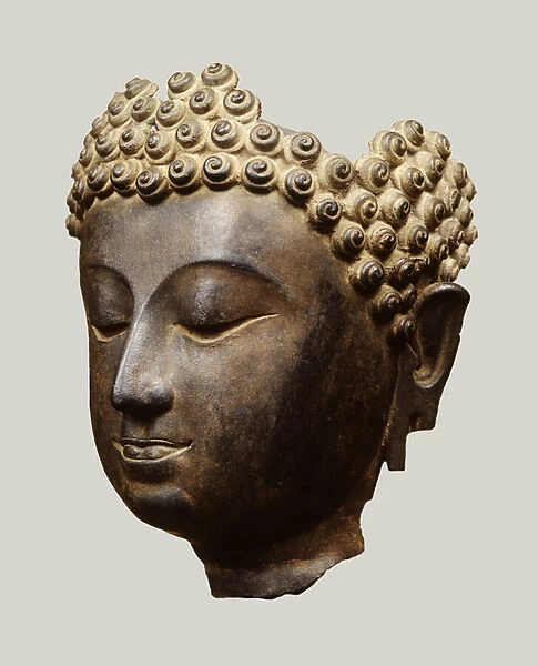 Buddha head, Lanna style (bronze)