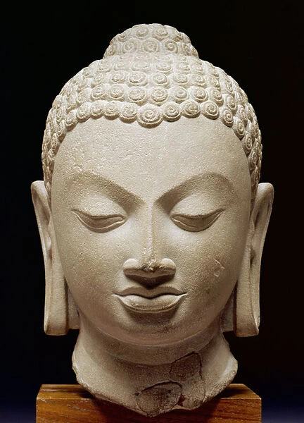 Buddha Head, Sarnath culture, 500 AD (buff sandstone)