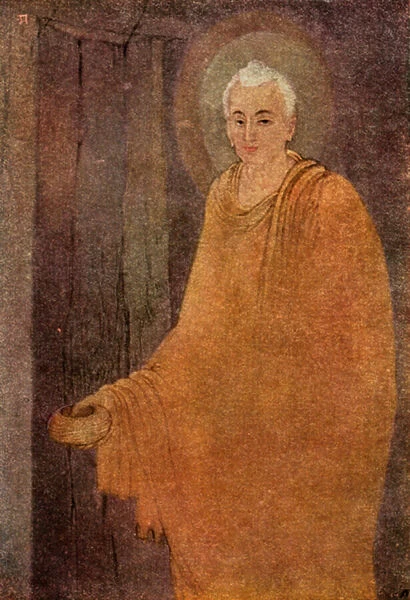 Buddha as Mendicant (colour litho)
