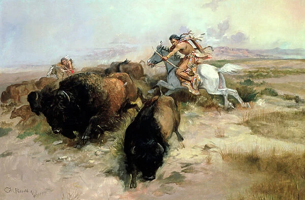 Buffalo Hunt, 1897 (oil on canvas)