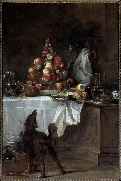 The buffet. Painting by Jean Baptiste Simeon Chardin (1699-1779), 1728. Dim: 1, 94 x 1, 29m