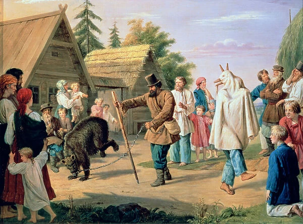 Buffoons in a Village, 1857 (oil on canvas)