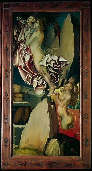 Bugnon altarpiece, left hand panel depicting the deliverance of a soul from purgatory, c