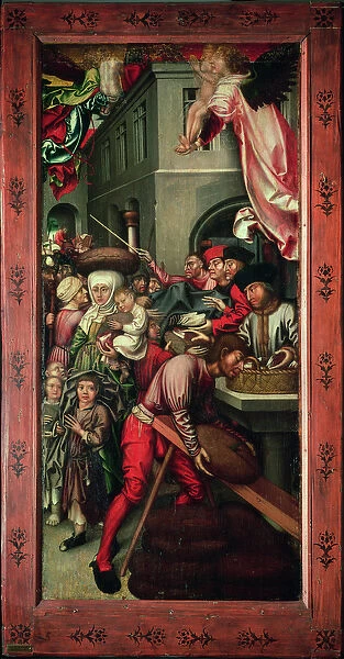 Bugnon Altarpiece: right hand panel depicting charity, c. 1507 (oil on panel)