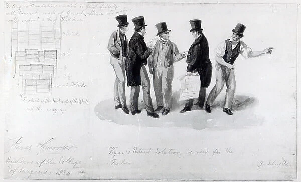 Builders, surveyors and architects at the building of the Royal College of Surgeons