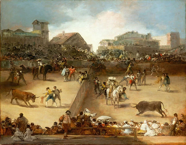 Bullfight in a Divided Ring (oil on canvas)