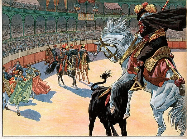 A bullfight in Spain. Joachim Murat (1767-1815) was at the head of the Spanish