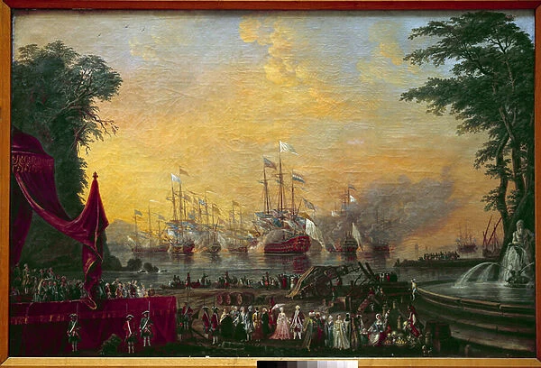 The bulwark fleet in Toulon throwing bursts during the visit of the Count of Provence