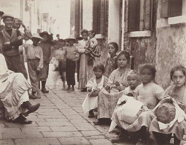 Burano - Lace Workers, 1906 (b  /  w photo)
