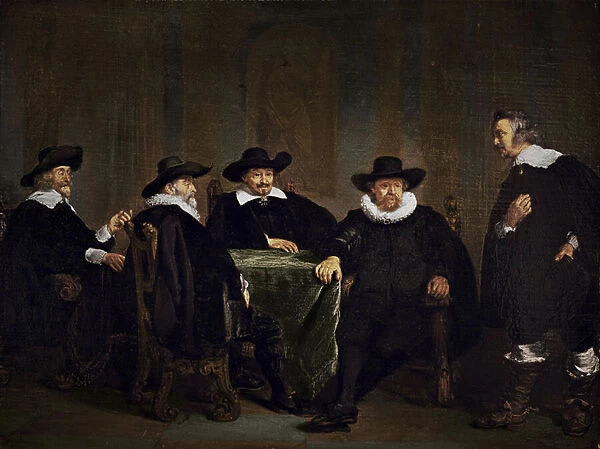 The Four Burgomasters of Amsterdam Learning of the Arrival of Maria de Medici on 1 September 1638 (oil on panel)