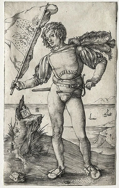 The Burgundian Standard Bearer, c. 1500 (engraving)