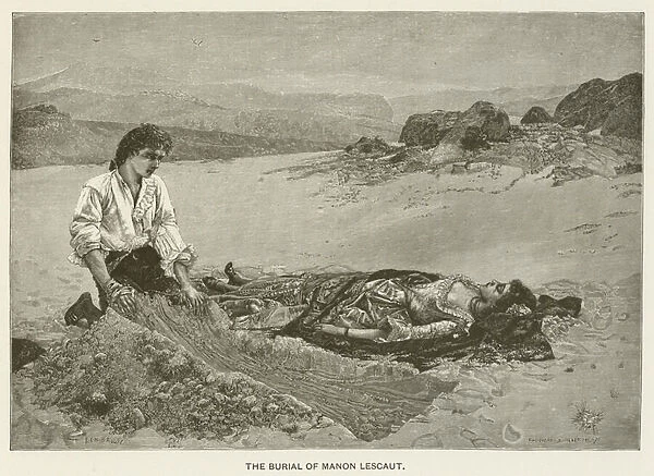 The burial of Manon Lescaut (engraving)