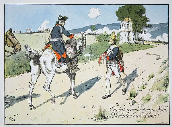 In Burkersdorf, 21 July 1762 (colour litho)