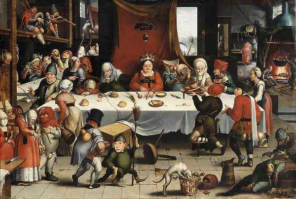 Burlesque Feast, c. 1550 (oil on panel)