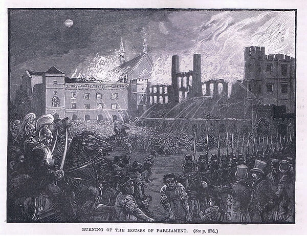 Burning of the Houses of Parliament 1834 (litho)