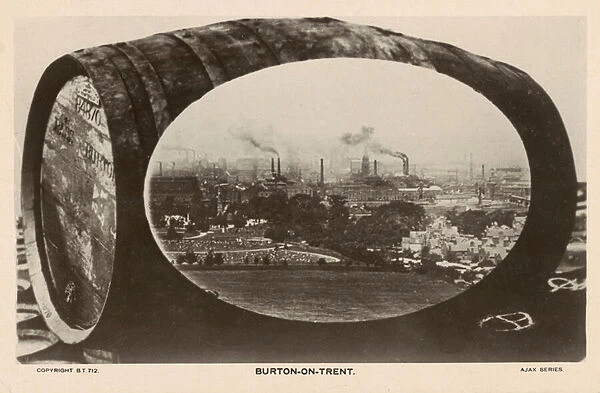 Burton-on-Trent, Staffordshire, traditional centre of the British brewing industry (b  /  w photo)