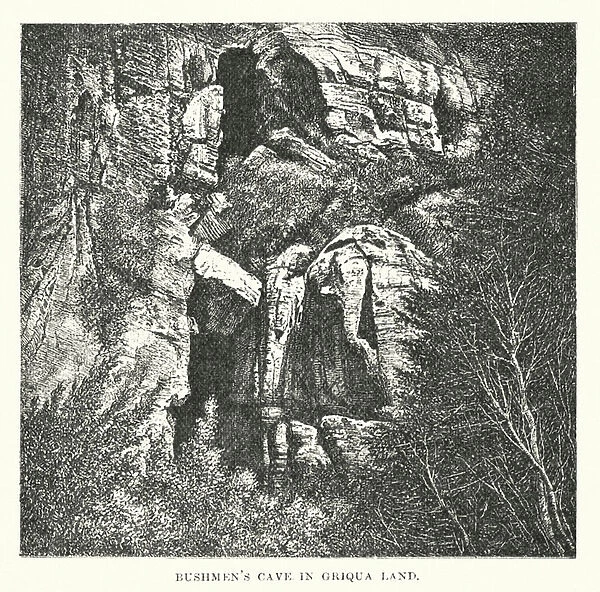 Bushmens cave in Griqua Land (engraving)