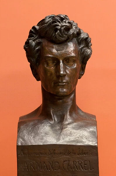 Bust of Armand Carrel (1800-1836), French journalist, essayist, Bronze sculpture by Pierre Jean David, dit David d Angers (1788-1856). Photography, KIM Youngtae, Rouen, Musee des Beaux Art de Rouen
