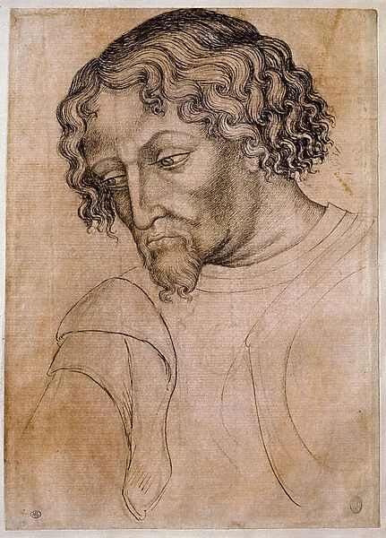 Bust of bearded man, 15th century (drawing)