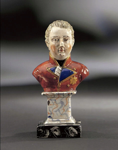 Bust of Frederick Augustus, Duke of York and Albany (1763-1827), 19th century (painted porcelain)