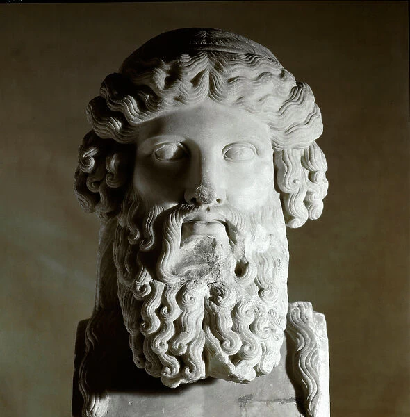 Bust of the Greek philosopher Plato (428-348 BC) Marble sculpture, Rome, musei capitolini
