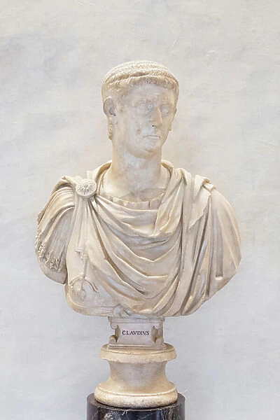 Bust with the head of Claudius, 41-54 AD (marble)