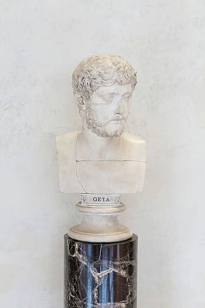 Bust with the head of a man, so called Geta, early 3rd century AD (marble)
