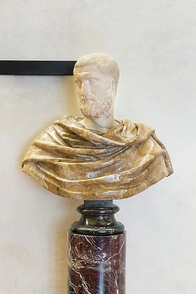 Bust with the head of a man, so called Pupienus, early 3rd century AD (marble)