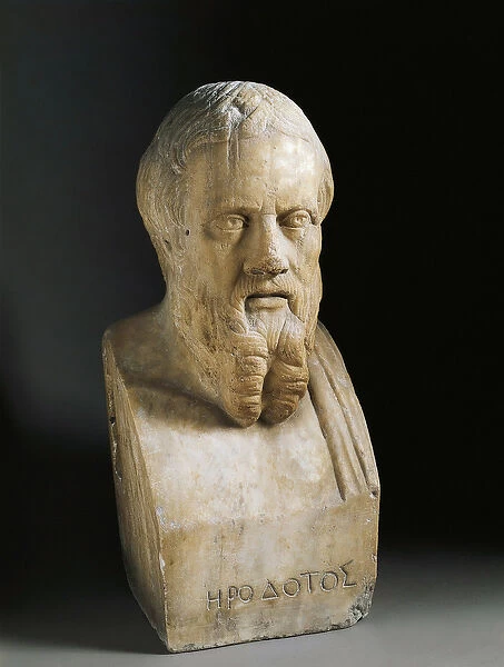 Bust of Herodotus, 4th century BC (Marble sculpture)
